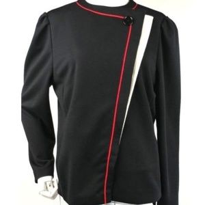 Vintage Mod Leslie Fay Jacket 80s/60s Black 14